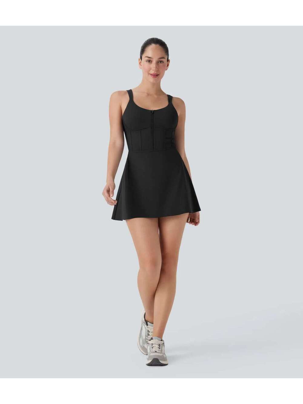 Halara SoftlyZero QuickDry Zip Corset Easy Peezy Mini Active Dress Size [XS]